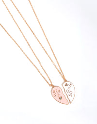 Kids Gold Sisters Heart Necklace Pack - link has visual effect only