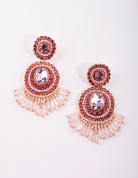 Pink Beaded Drop Earrings - link has visual effect only