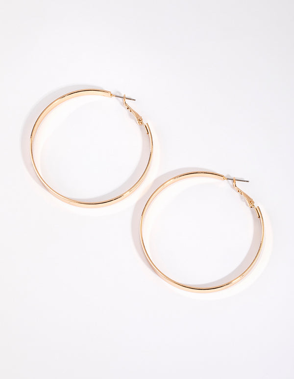 Gold Flat Hoop Earrings