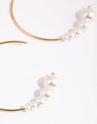 Gold Plated Sterling Silver Fine Pearl Hoop Earrings - link has visual effect only