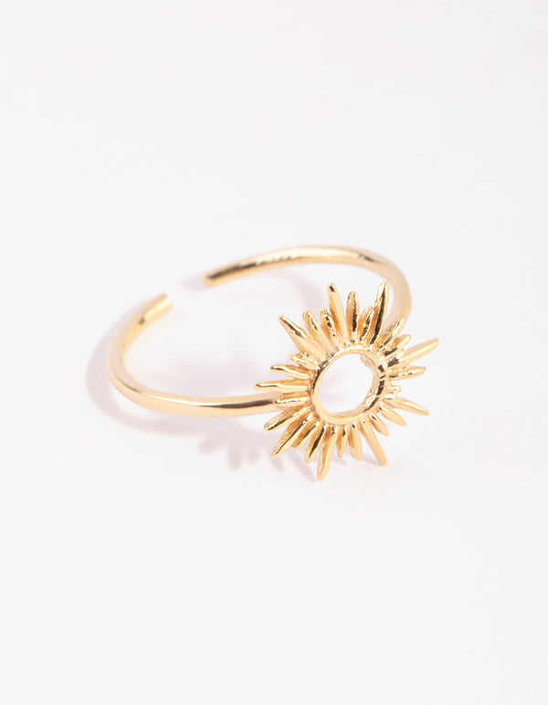 Gold Plated Sterling Silver Sun Goddess Ring