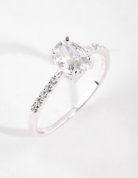 Sterling Silver Cubic Zirconia Ring - link has visual effect only