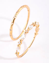 Gold Plated Sterling Silver Marquise Ring Set - link has visual effect only