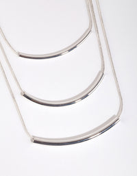 Silver Fine Plain Layered Necklace - link has visual effect only