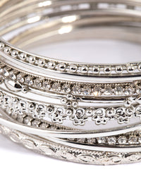 Rhodium Statement Bangle Pack - link has visual effect only