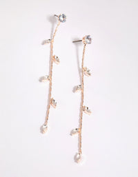 Rose Gold Diamante Leaf Drop Earrings - link has visual effect only