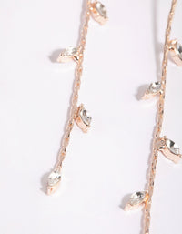 Rose Gold Diamante Leaf Drop Earrings - link has visual effect only