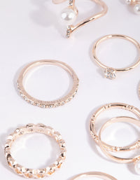 Rose Gold Statement Pearl Ring Pack - link has visual effect only