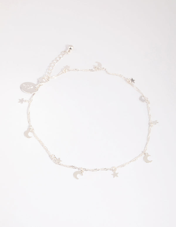 Silver Celestial Charm Anklet