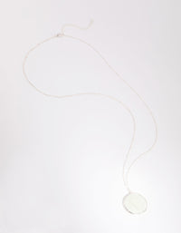 Silver Light Jade Long Necklace - link has visual effect only