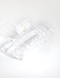 Large Rectangular Clear Hair Claw Clip - link has visual effect only