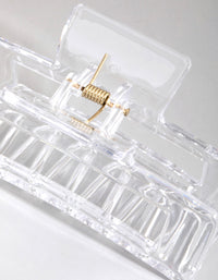 Large Rectangular Clear Hair Claw Clip - link has visual effect only