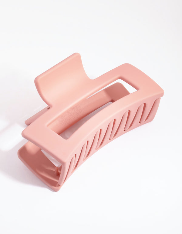 Large Rectangular Blush Hair Claw Clip