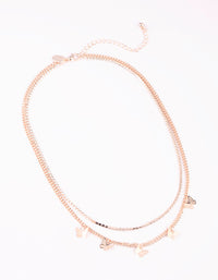 Rose Gold Butterfly Cup Chain Layered Necklace - link has visual effect only