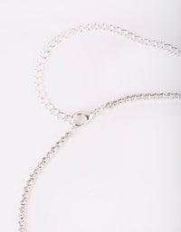 Rhodium Diamante Waist Chain - link has visual effect only