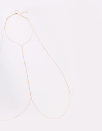 Gold Delicate Diamante Body Chain - link has visual effect only