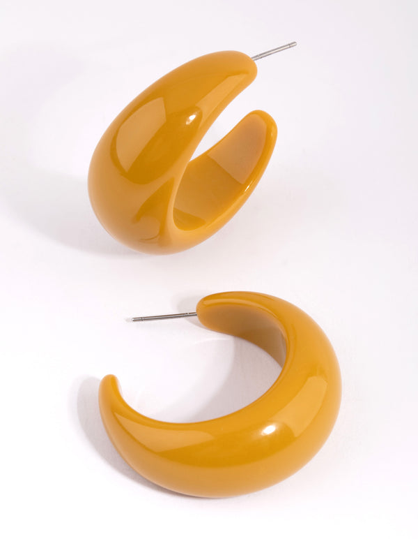 Mustard Yellow Hoop Earrings