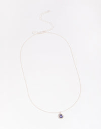 Silver Pear-Shaped Diamante Necklace - link has visual effect only