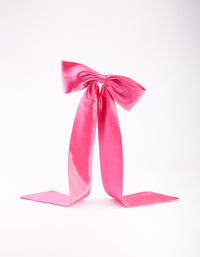 Pink Relaxed Fabric Bow Clip - link has visual effect only