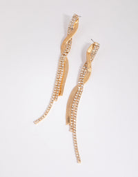 Gold Flat Snake & Cup Chain Drop Earrings - link has visual effect only