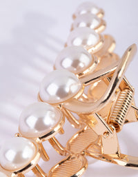 Gold Pearl Lady Finger Claw Clip - link has visual effect only