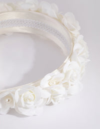 White Flower & Pearl Alice Band - link has visual effect only