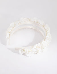 White Flower & Pearl Alice Band - link has visual effect only