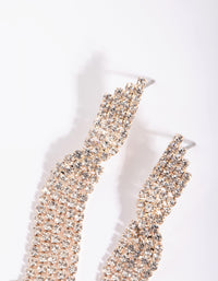 Rose Gold Diamante Twisted Drop Earrings - link has visual effect only