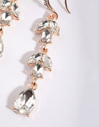 Rose Gold Navette Diamante Drop Earrings - link has visual effect only