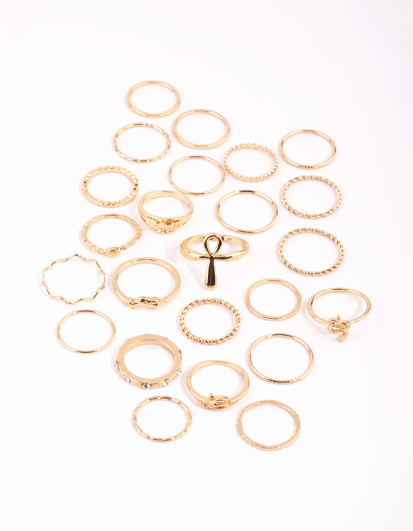 Gold Diamante Ring 24-Pack