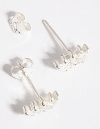 Sterling Silver Diamante Crown Stud Earring Set - link has visual effect only