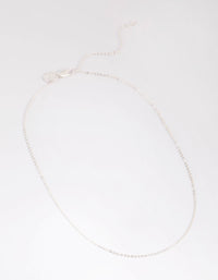 Silver Plated Short Plain Chain Necklace - link has visual effect only