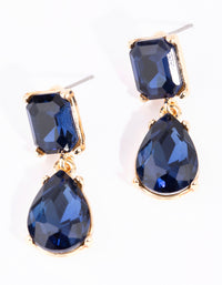 Gold Square & Teardrop Earrings - link has visual effect only