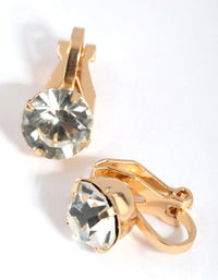 Gold Statement Diamante Clip On Earrings - link has visual effect only