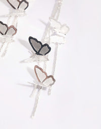 Silver Butterfly Drop Earrings - link has visual effect only