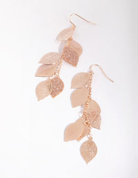 Rose Gold Glitter Leaf Cluster Earrings - link has visual effect only