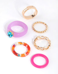 Multicoloured Acrylic Ring Pack - link has visual effect only