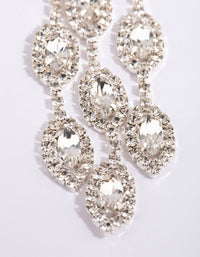 Silver Diamante Statement Teardrop Earrings - link has visual effect only