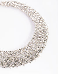 Silver Graduated Diamante Collar Necklace - link has visual effect only