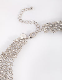 Silver Graduated Diamante Collar Necklace - link has visual effect only