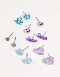 Kids Flower Stud Earring 6-Pack - link has visual effect only