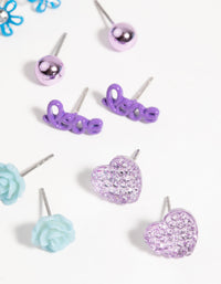 Kids Flower Stud Earring 6-Pack - link has visual effect only