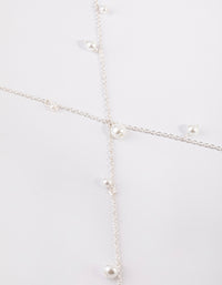 Silver Pearl Cluster Body Chain - link has visual effect only