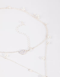 Silver Pearl Cluster Body Chain - link has visual effect only