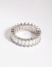 Silver Diamond Simulant Baguette Ring - link has visual effect only