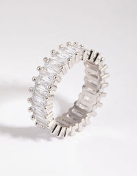 Silver Diamond Simulant Baguette Ring - link has visual effect only