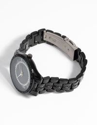 Black Diamante Link Watch - link has visual effect only