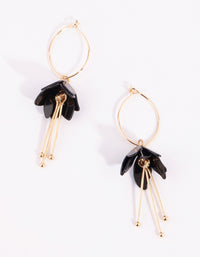 Gold Flower Drop Earrings - link has visual effect only