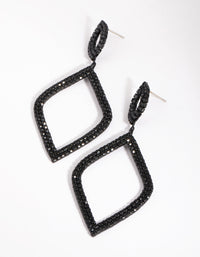 Matte Black Diamante Drop Earrings - link has visual effect only