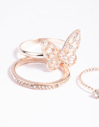 Rose Gold Butterfly Ring Pack - link has visual effect only